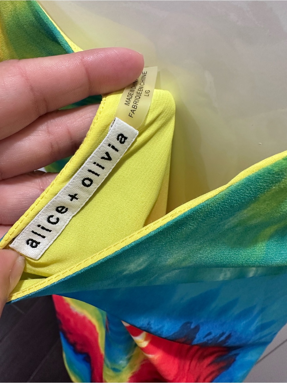 Alice + Olivia Tie-Dye Spiral Slip Dress in Rainbow Colors Large - Picture 11 of 14